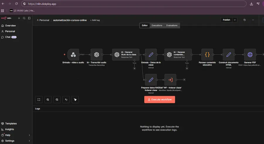 n8n desplegado en Dokploy con dominio personalizado y SSL