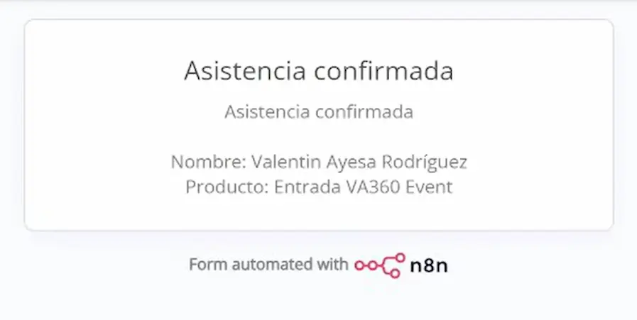 Formulario de verificación de asistencia protegido con contraseña en n8n